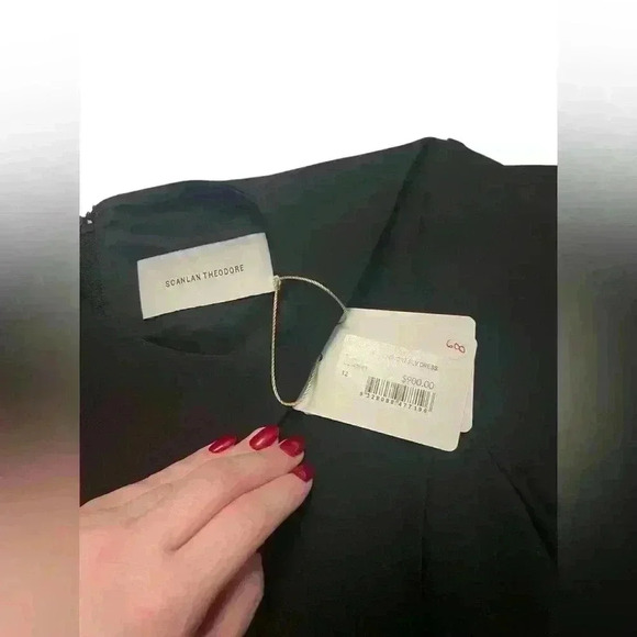 Scanlan Theodore Italian Milano Short Sleeve Black Mini Dress 12AU / US 8 NWT - Picture 8 of 8